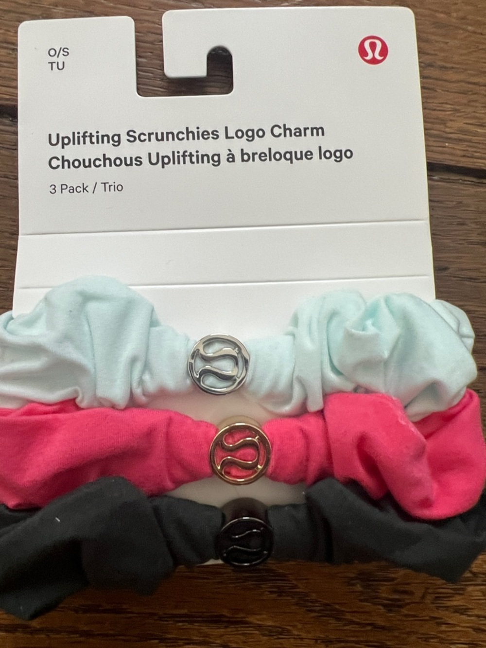 Lululemon Uplifting Hair Scrunchies Rainforest Green, Glaze Pink, Mint NWT